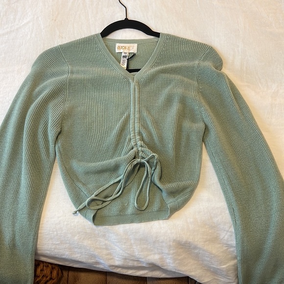 Beach Riot Sage Green Ruched Sweater - Picture 4 of 6